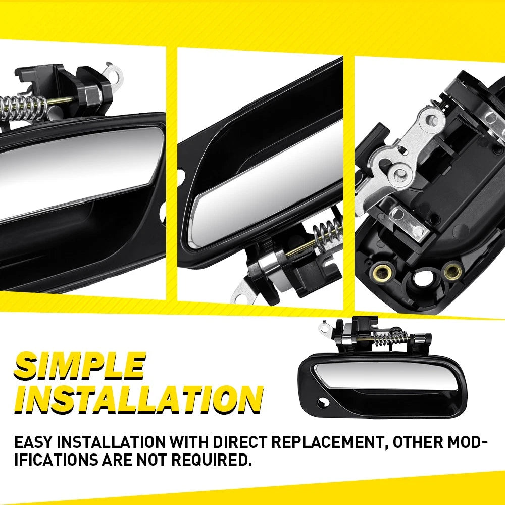 1/2 Left/Right Exterior Door Handle Front Chrome Black for Toyota T100 1993-1998