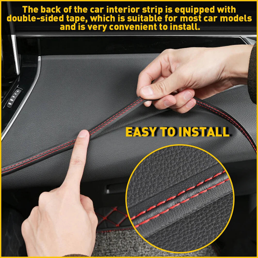 Red Car Trim Mouldings Decor Line For Strip Car Accessories Door Dashboard Strip