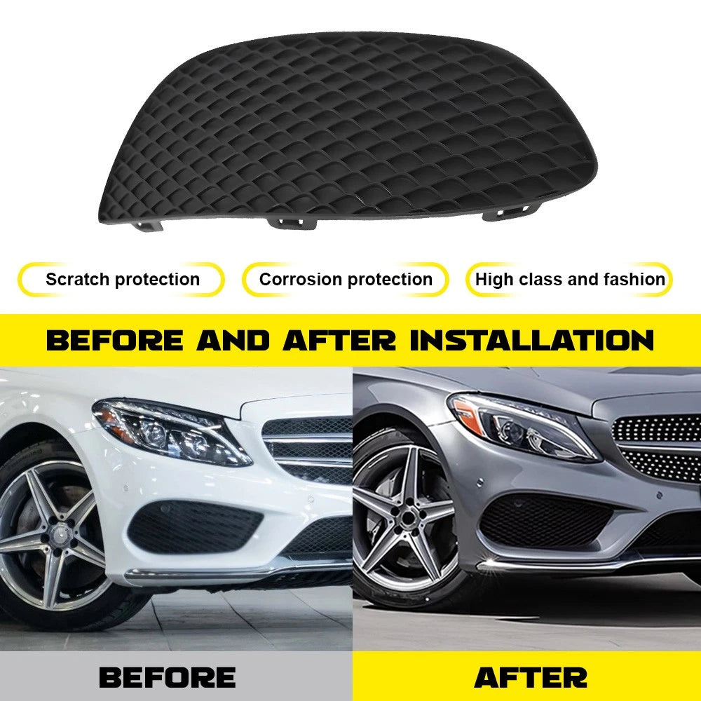 Front Left Right Bumper Fog Light Cover Grille for Mercedes Benz C300 2015-2018