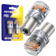 Load image into Gallery viewer, Pair 1156 Amber LED Turn Tail Signal Light Bulb Error Free SMD Silver BRS Bright