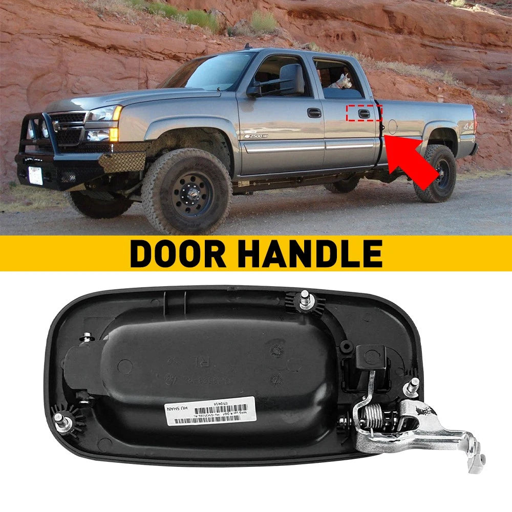 Rear Exterior Door Black Handle Driver for Side Left 01-06 Chevy Silverado