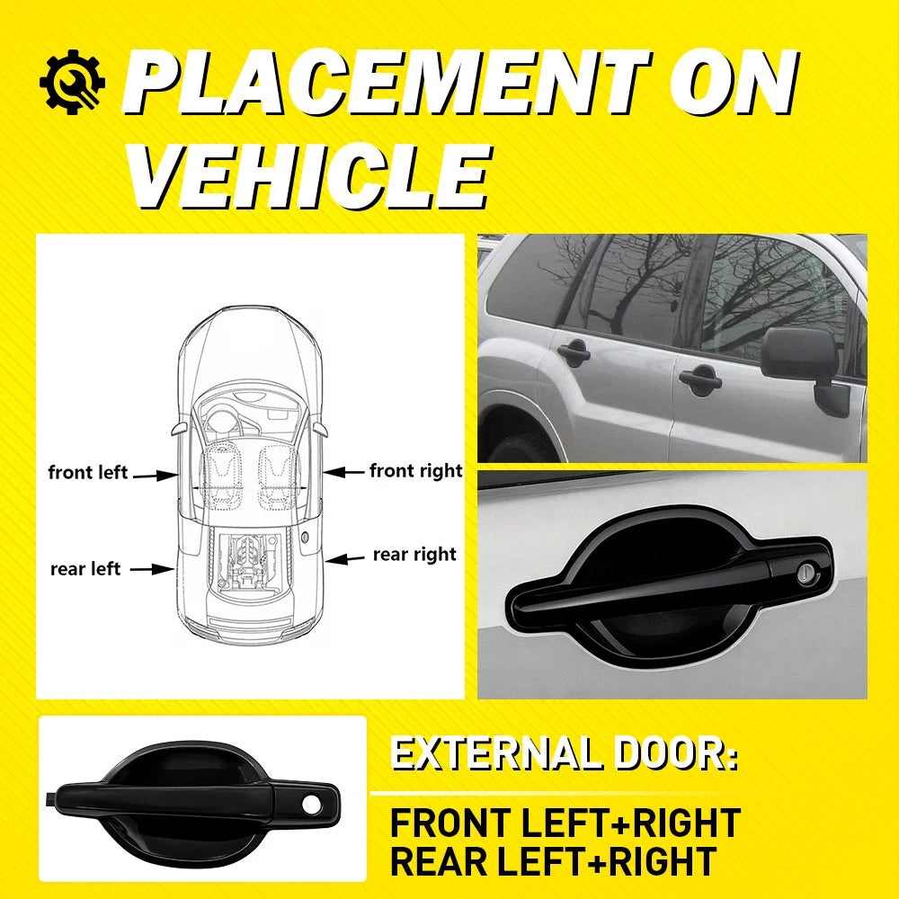 Outer Door Handle Black For 2004-2011 Mitsubishi Endeavor Front Rear Left Right