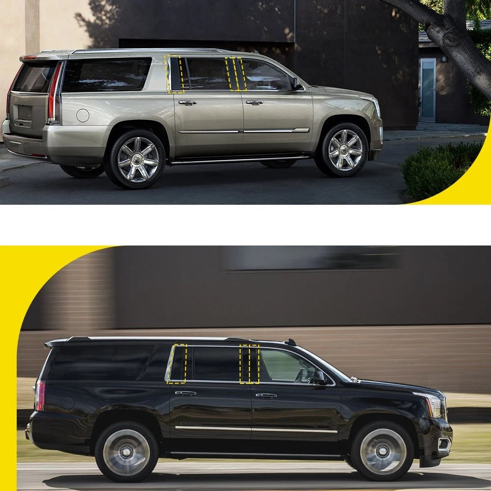 Door Molding Window Trim Glossy Black For Chevy Tahoe GMC Yukon Suburban 2015-18