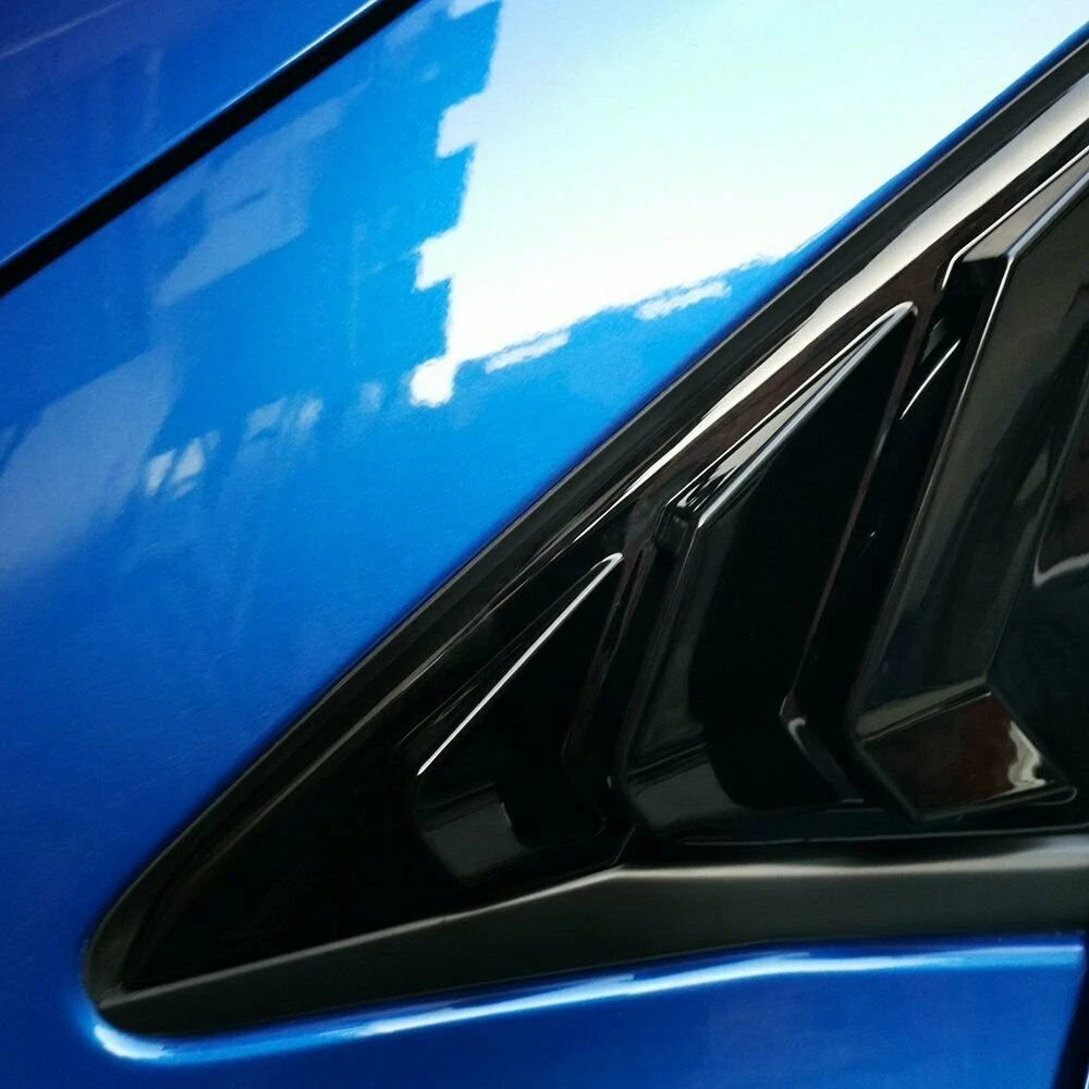2x Quarter Window Louver Cover For Honda 2016-2021 Civic Rear Side Glossy Black