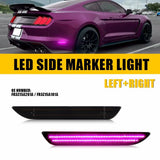 2x Rear Bumper LED Side Marker Light for 2015-2023 Ford Mustang Pink Purple Lamp