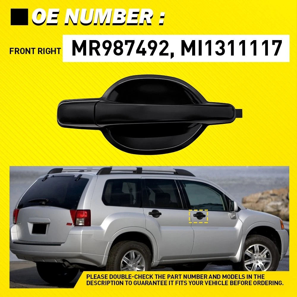1PCS Front Right Exterior Door Handle Black Fit Mitsubishi Endeavor 2004-2011