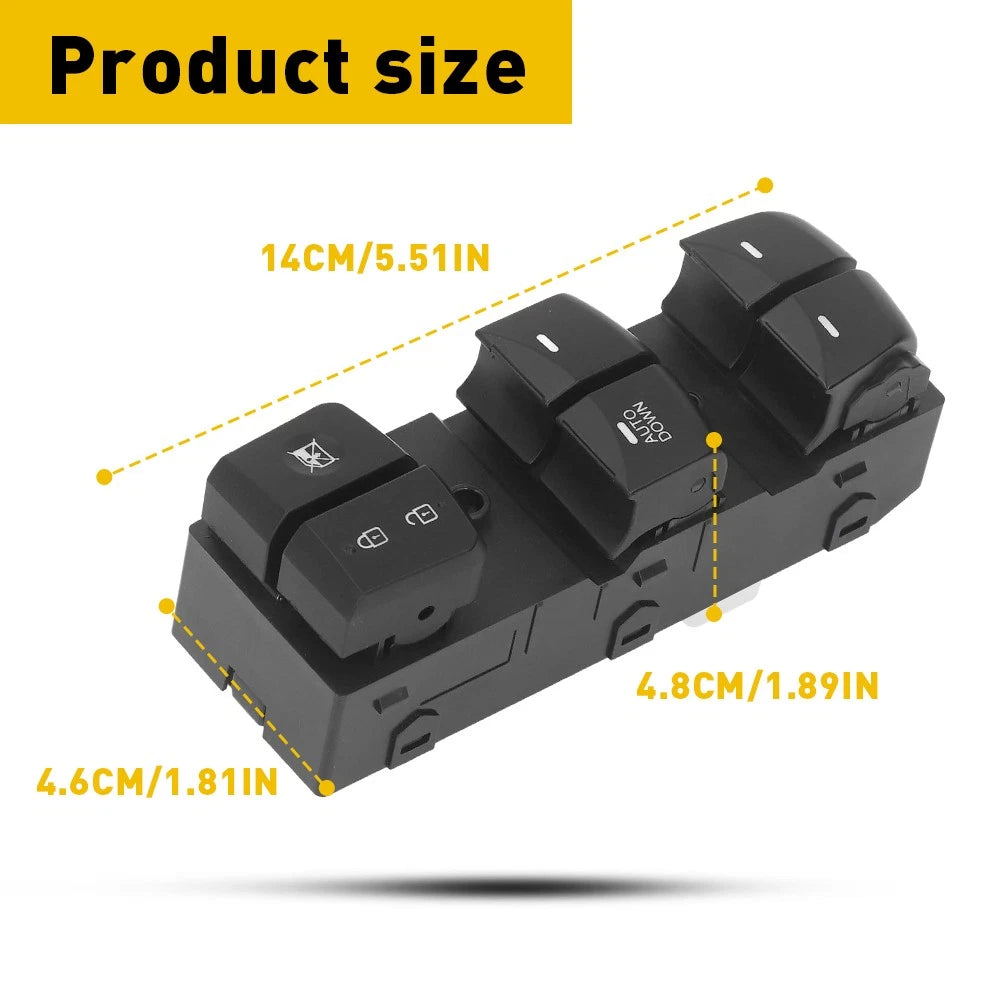 Black Left Master Driver Door Power Window Switch for Hyundai Elantra 2011-2016