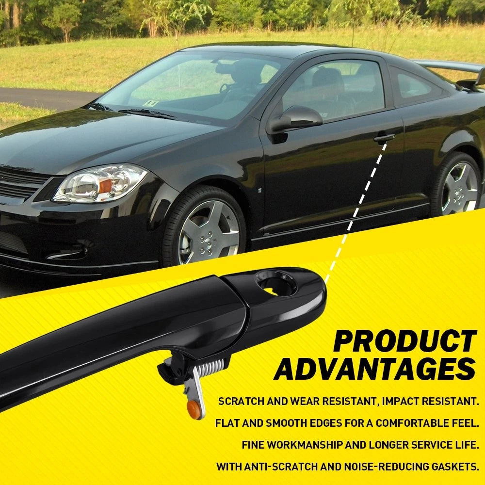 Front Left&Right 2PCS Door Handle Exterior Black Fit 2007-2013 Chevrolet Impala