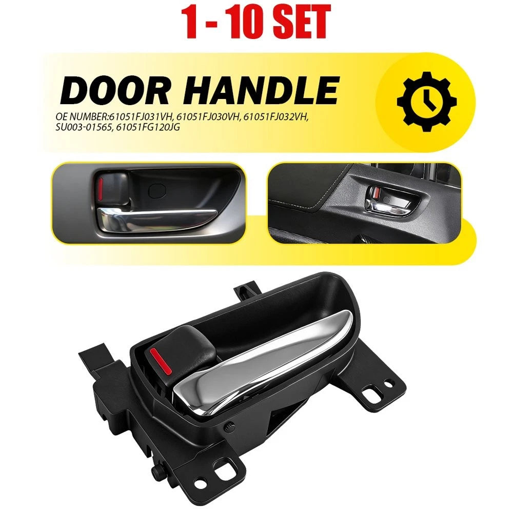 1-10x Inner Interior Door Handle Black Chrome Left Fit Subaru FORESTER 2014-2018