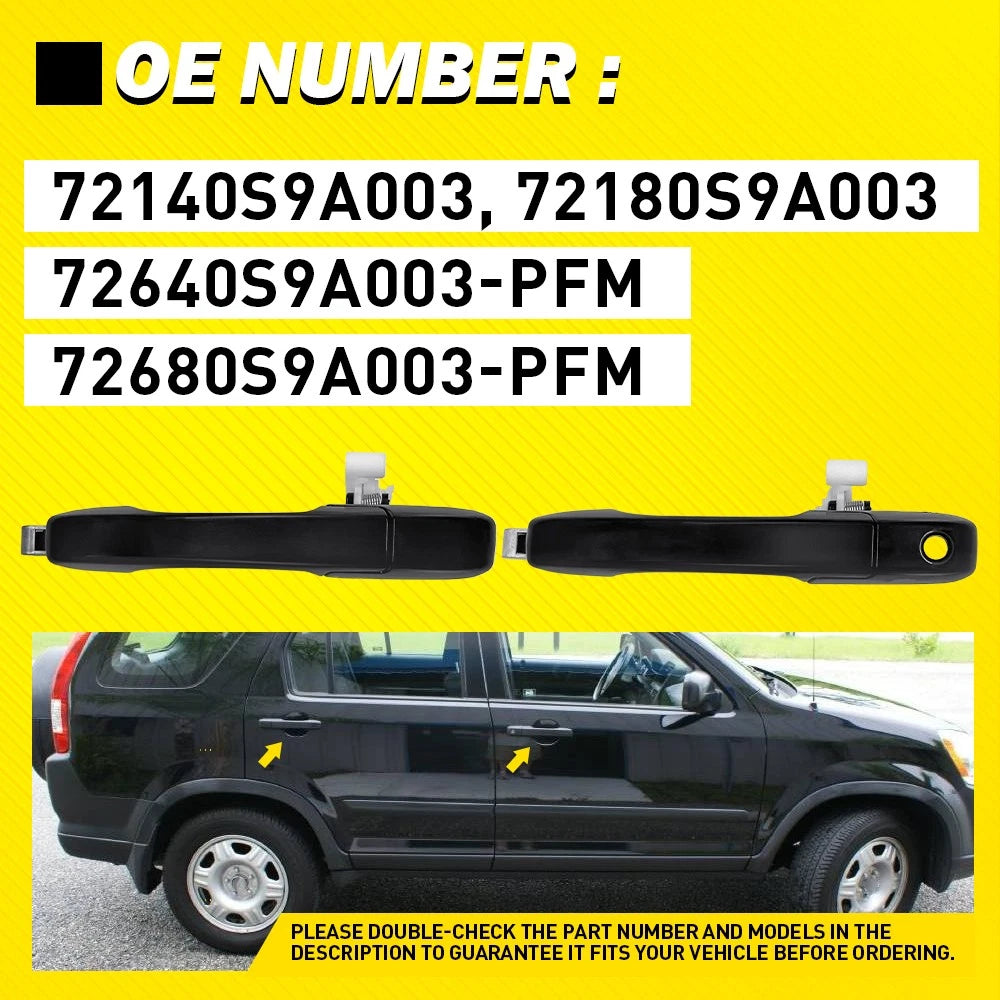 Exterior Door Handles Front Rear Left Right Set of 4 for Honda 2005-2006 CR-V SE
