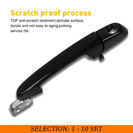 1-10 Left Black Front Exterior Door Pull Handle Bar For 2006-2011 Hyundai Accent