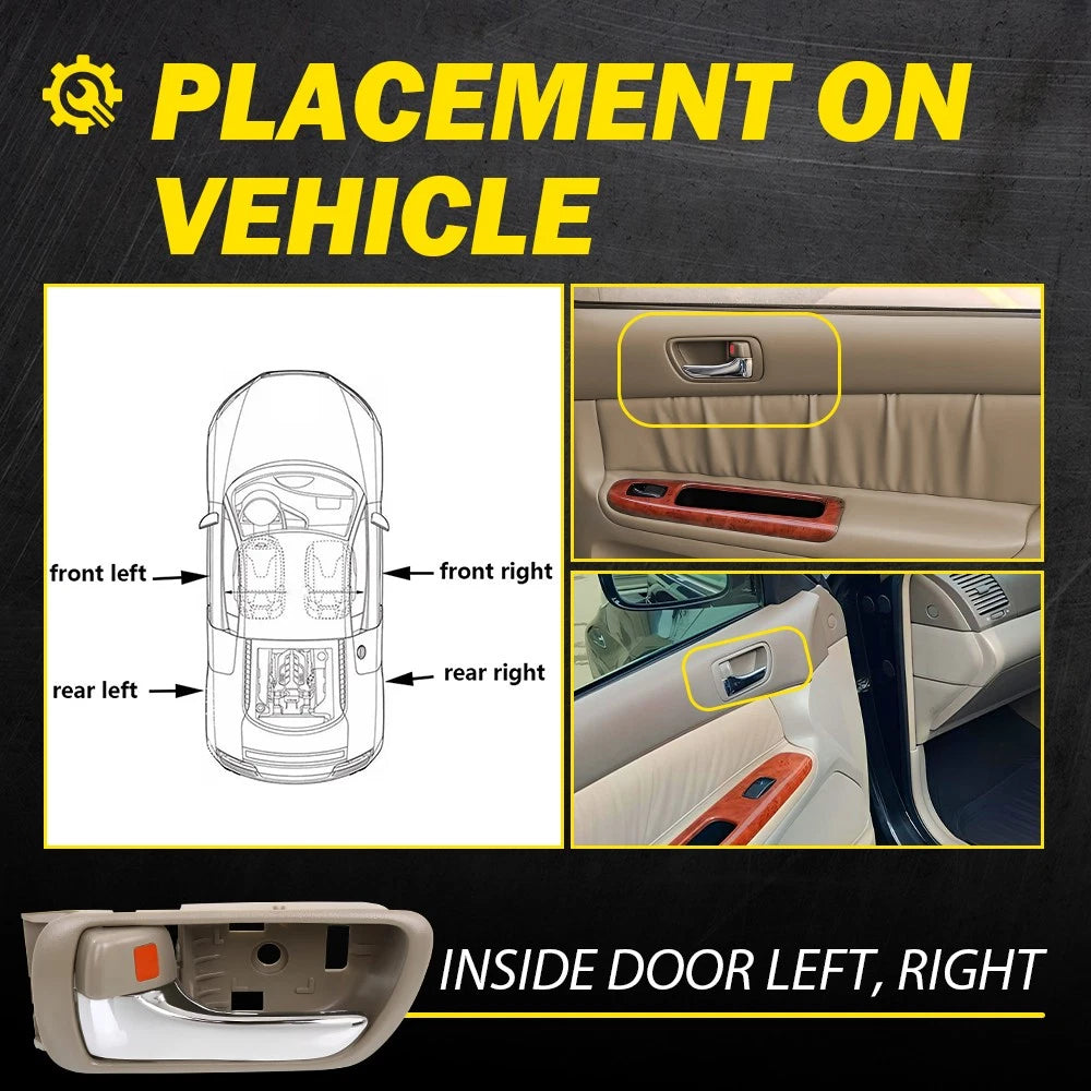 1/2/4PCS Beige Interior Door Chrome Handle for Toyota Camry 2002-2006 Left Right