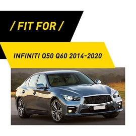 For Infiniti Q50 Q60 2014-2020 Interior Trim Cover Decal Kit Real Carbon Fiber