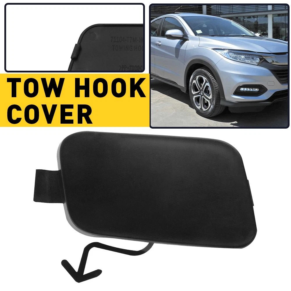 Front Tow Eye Hook Cover Cap Black For Honda 71104-T7M-H00 2019-2021 HR-V