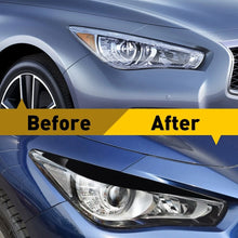 Load image into Gallery viewer, For 2014-2023 Infiniti Q50 Glossy Black Eyebrow Eyelid Trim Headlight Rear 2-20x