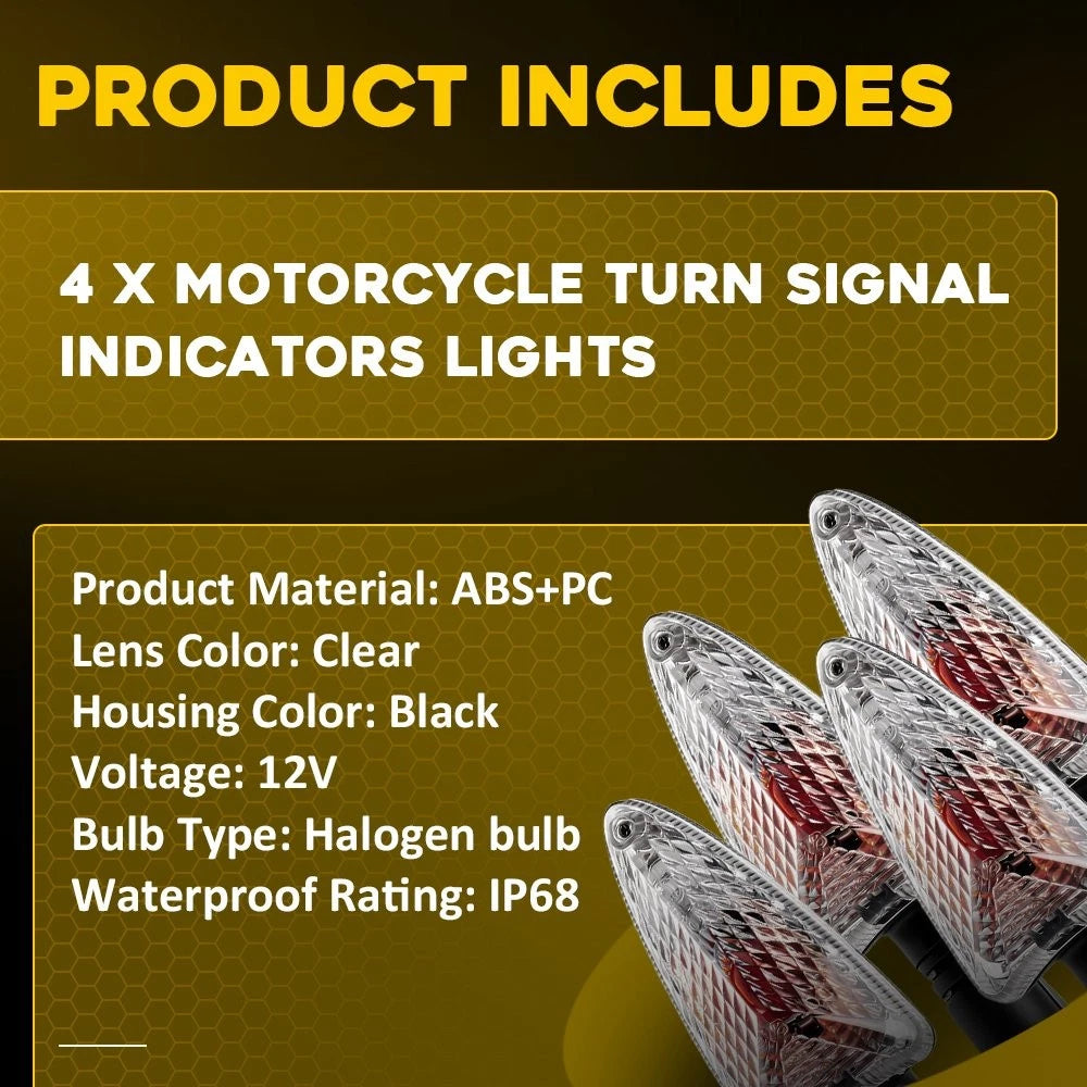 4PCS Fit Triumph Tiger 1050 800 XC XR Clear Amber Turn Signal Light T2701037