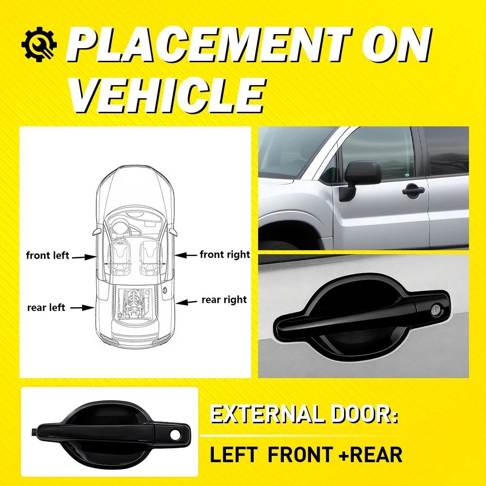 Outside Door Handle Black For 2004-2011 Mitsubishi Endeavor Front&Rear Left 2-2X