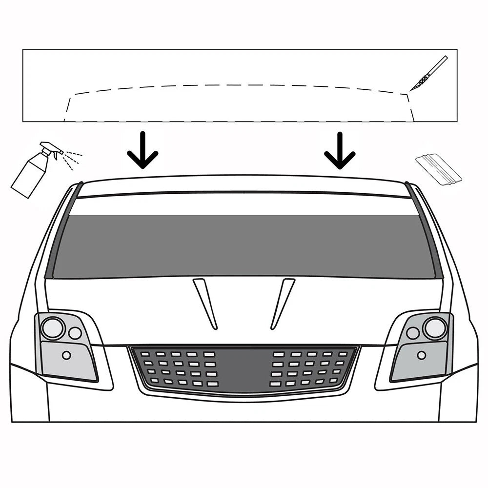 Car Window Sun Visor Strip Tint Film Windshield Front UV Shade DIY Decal Banner