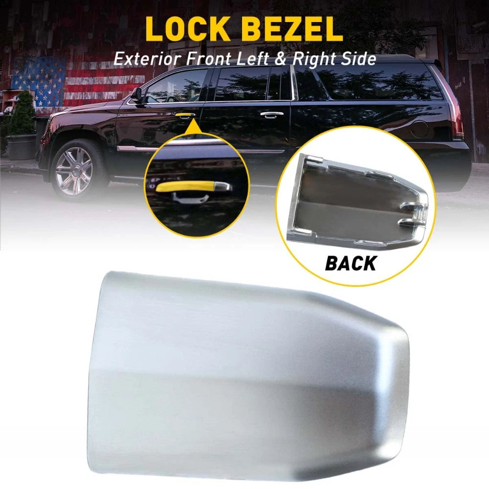 1-10X 13596115 15-19 Fit Cadillac Escalade Outside Front Door Handle Cap Chrome
