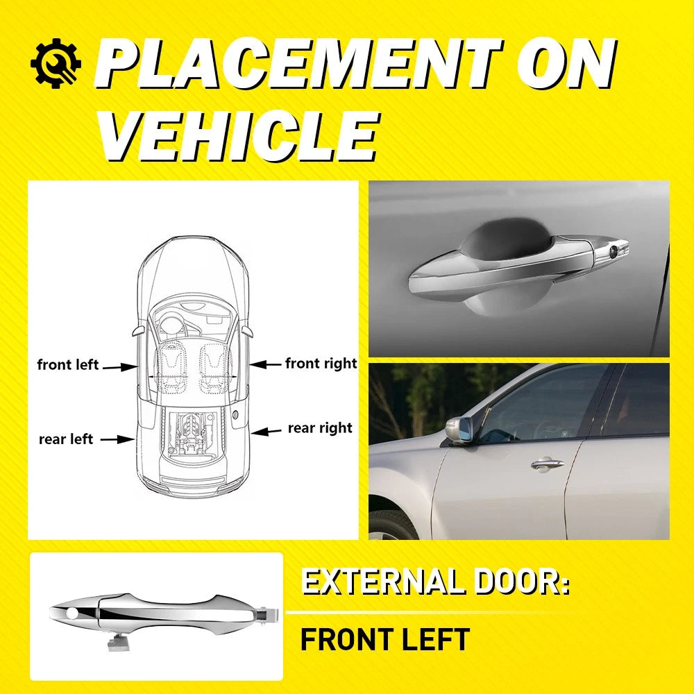 1X Exterior Door Handle For 2007-2013 Acura MDX Front Driver Side Chrome Plastic