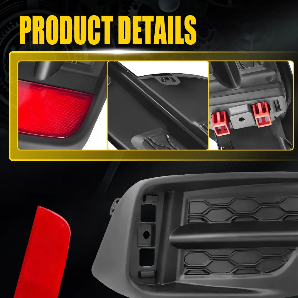 LH RH Rear Bumper Reflector Cover W/Molding Trim Fit Honda Civic Sedan 2016-2021