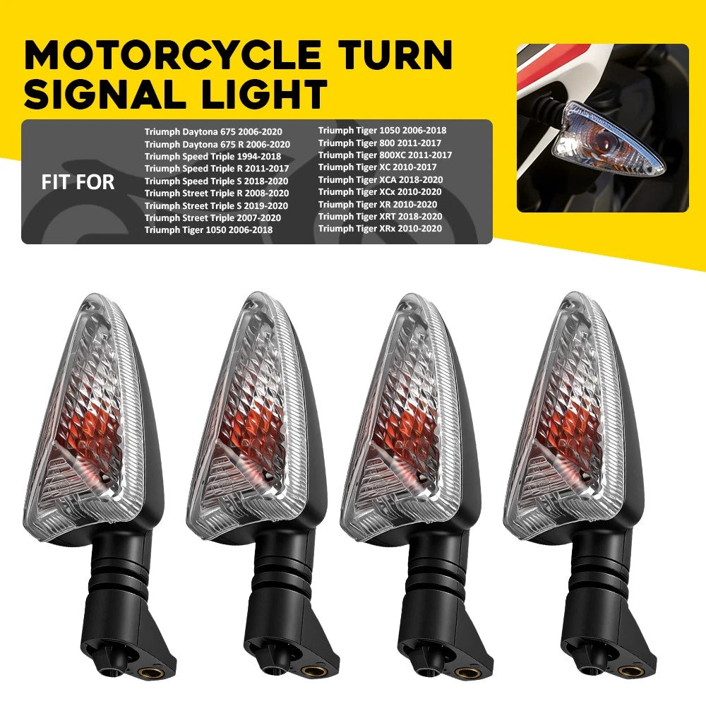 4PCS Fit Triumph Tiger 1050 800 XC XR Clear Amber Turn Signal Light T2701037