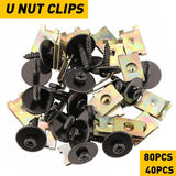 For BMW Engine Under Cover Splash Shield Guard Body Bolts & U-nut Clips 40-80PCS