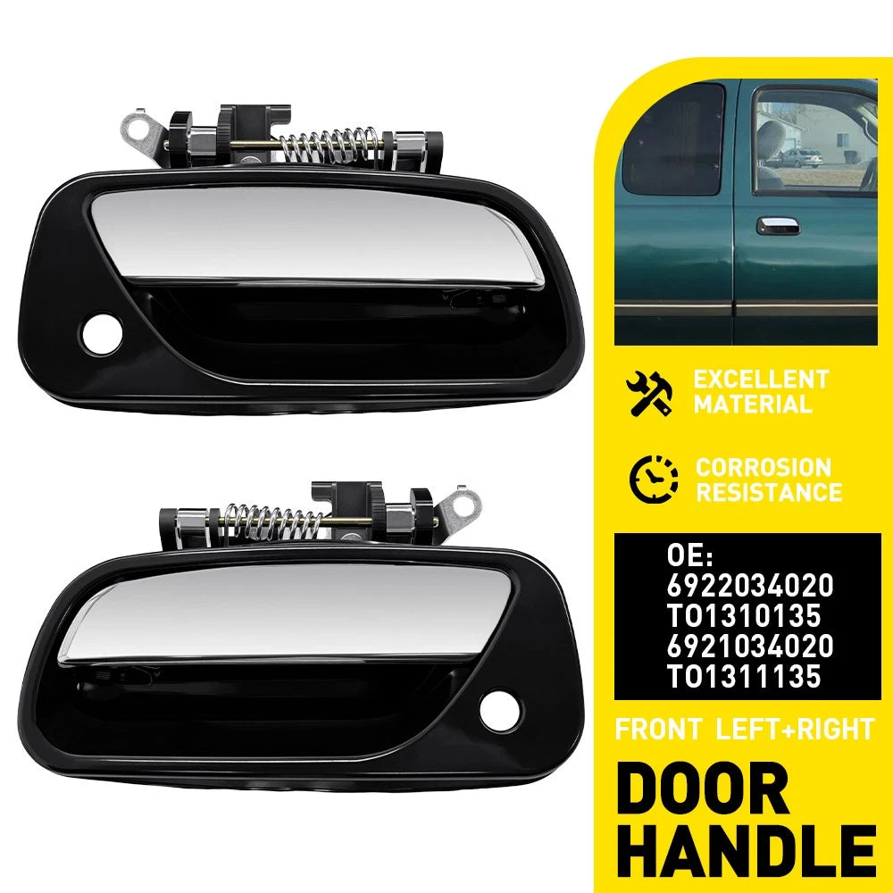 1/2 Left/Right Exterior Door Handle Front Chrome Black for Toyota T100 1993-1998
