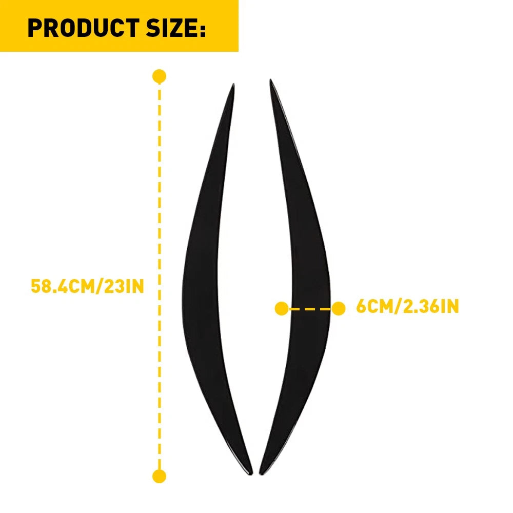 For 2014-2023 Infiniti Q50 Glossy Black Eyebrow Eyelid Trim Headlight Rear 2-20x