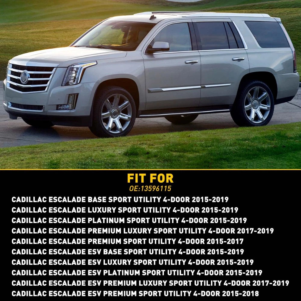 1-10X 13596115 15-19 Fit Cadillac Escalade Outside Front Door Handle Cap Chrome