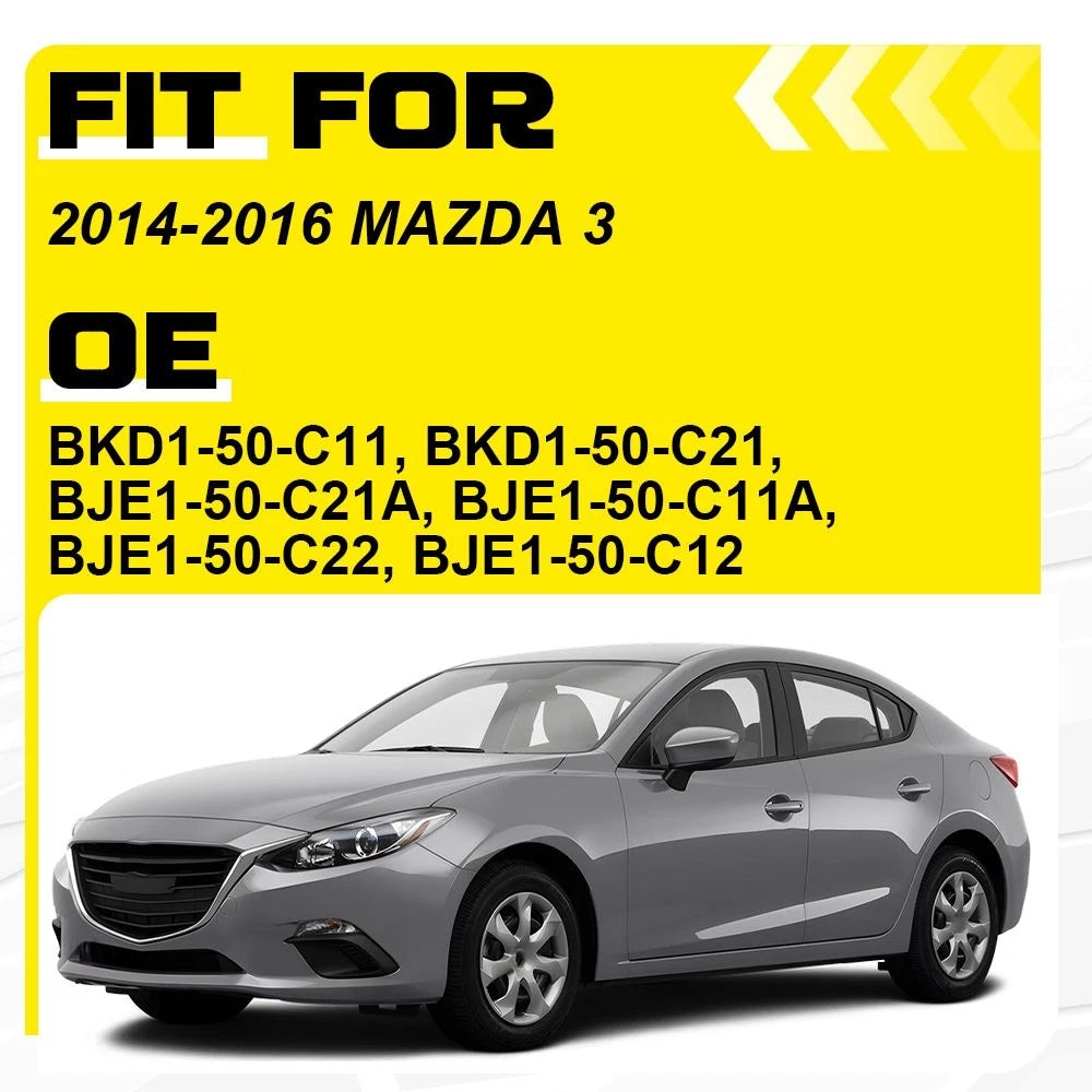 2-20 Front Left Right Fog Light Hole Lamp Bezel Trim Black for 2014-2016 Mazda 3