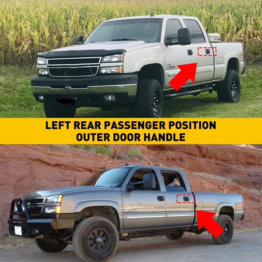 Rear Exterior Door Black Handle Driver for Side Left 01-06 Chevy Silverado