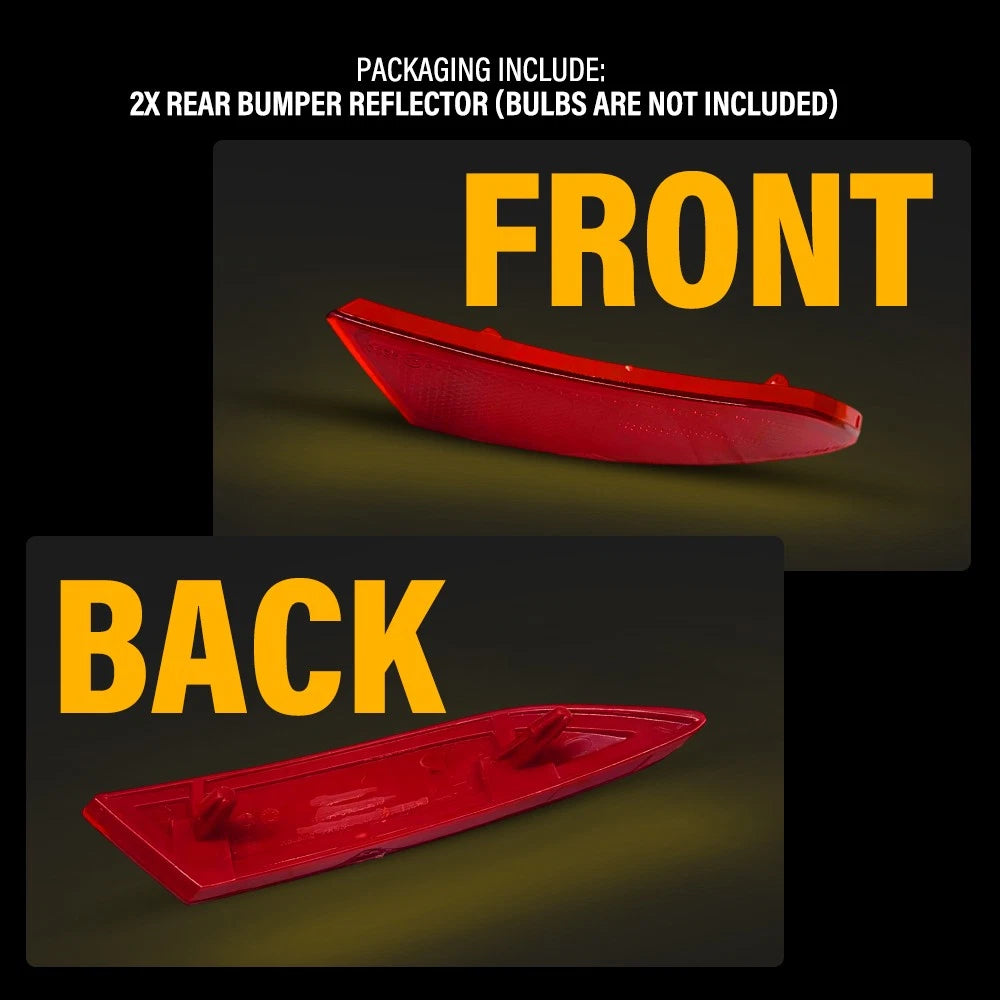 For 2012-2018 Ford Focus Rear Bumper Reflector Driver & Passenger Side 2PCS Red
