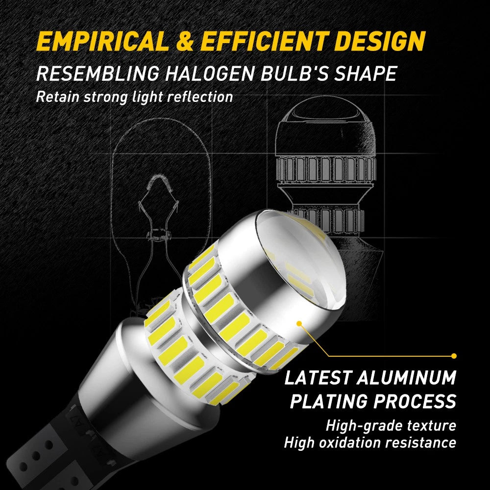 2-20X AUXITO 921 912 LED Reverse Back up Light Bulb 3000LM 6000K Super White T15