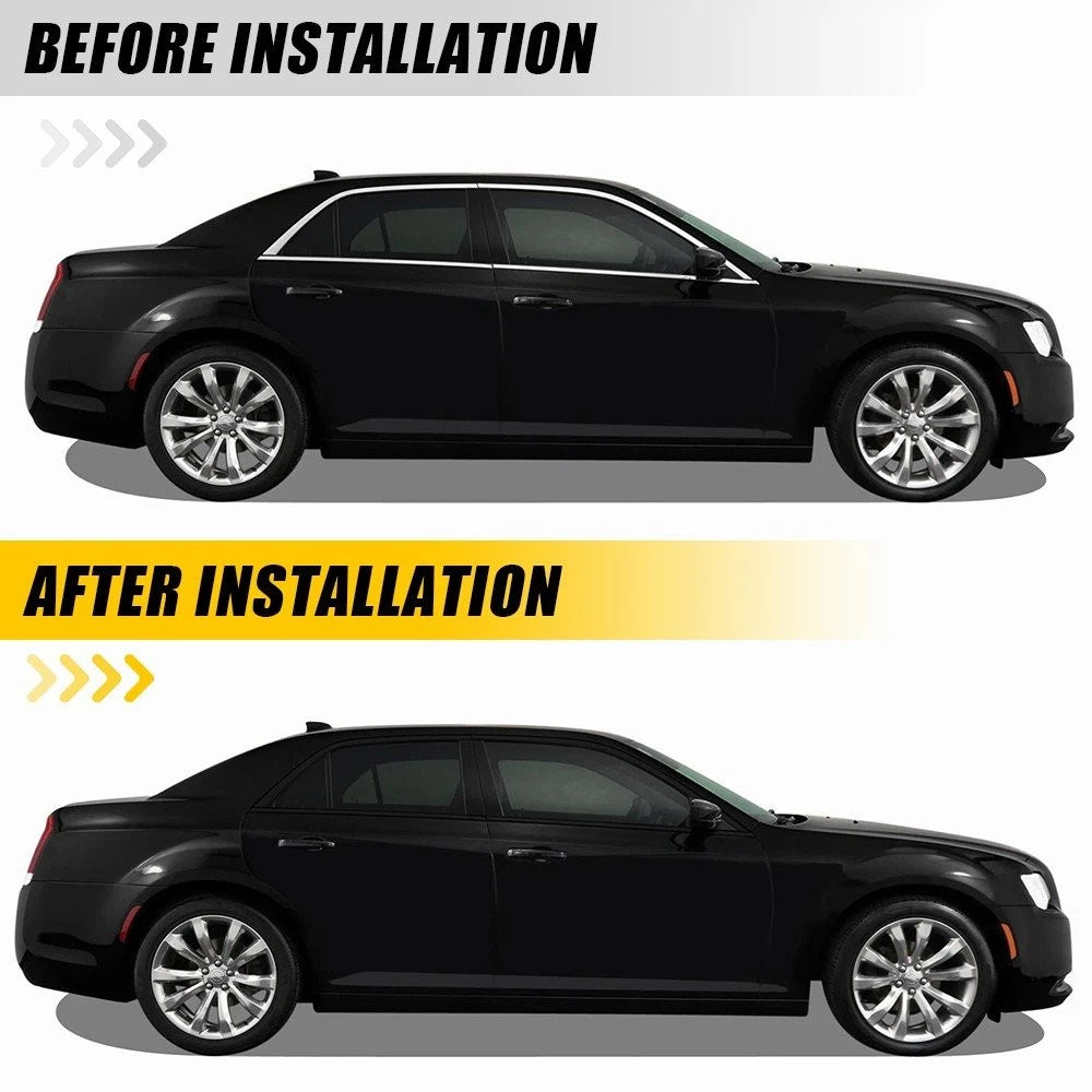 8Pcs Outside Door Window Panel Cover Trim Vinyl Black for 2011-2023 Chrysler 300