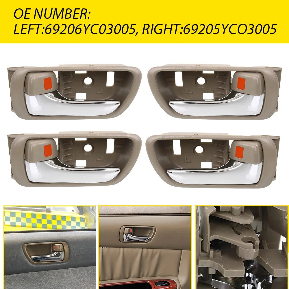 1/2/4PCS Beige Interior Door Chrome Handle for Toyota Camry 2002-2006 Left Right