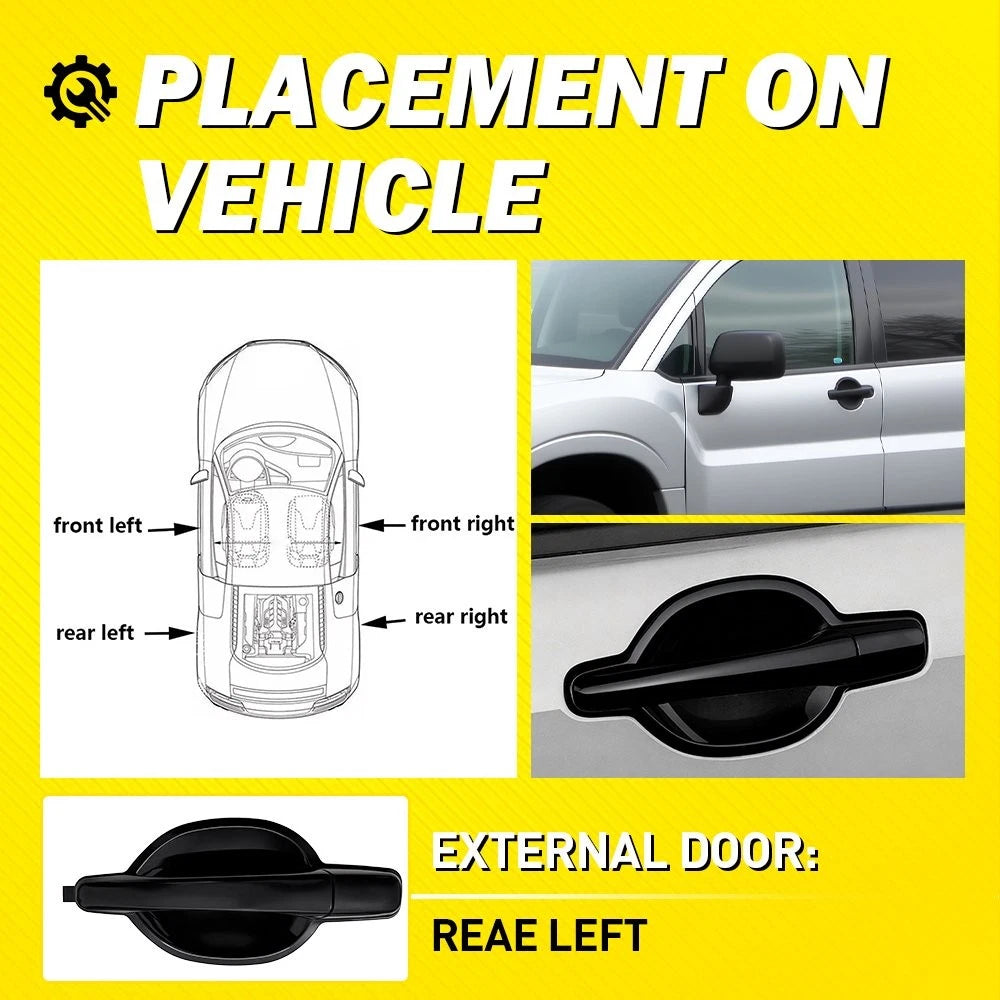 Rear Left 1-10PCS Door Handle Exterior Left for 2004-2011 Mitsubishi Endeavor