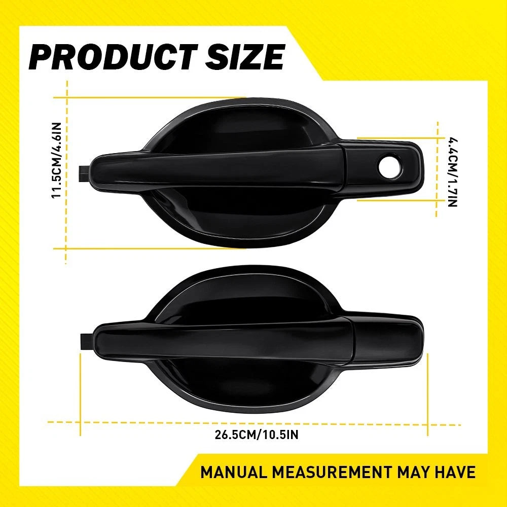 2-2X Black Outside Door Handle for 2004-2011 Mitsubishi Endeavor Front&Rear Left