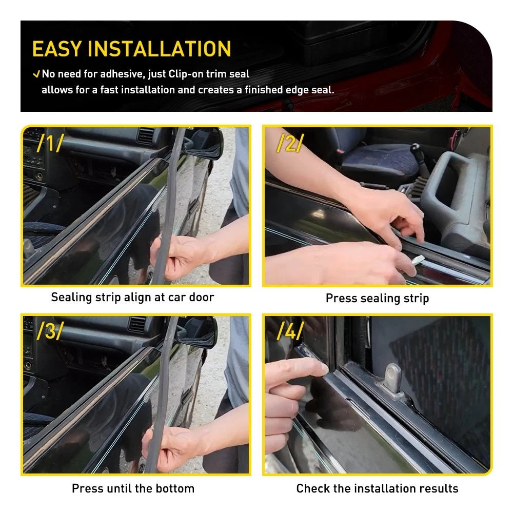 For 1989-1998 Chevrolet Tracker Door Window Weather Sealing Belt Strip Trim Pair