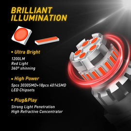 2-20PCS LED Turn Signal Red Light Bulb Hyper Flash 3157,3156,3056,3456,4156,3057