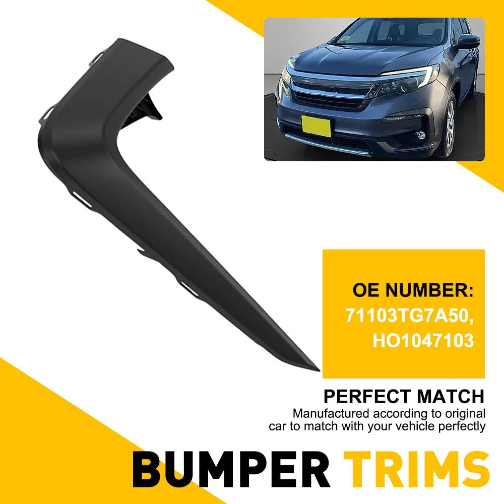 Black/Chrome Bumper Trim for 2019-2022 Honda Pilot Front Left Right Upper Lower