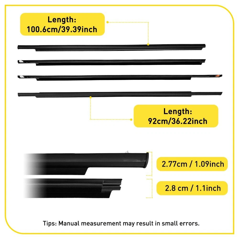 4-40 Door Weather Strip Window Seal Rubber Left Right for 2004-2009 Toyota Prius