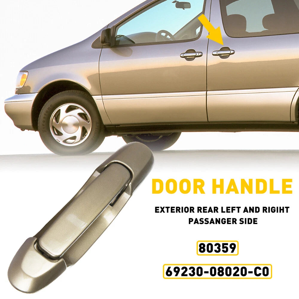 Rear Sliding Beige Door Handle Passenger or Driver Side For Sienna Toyota 98-03