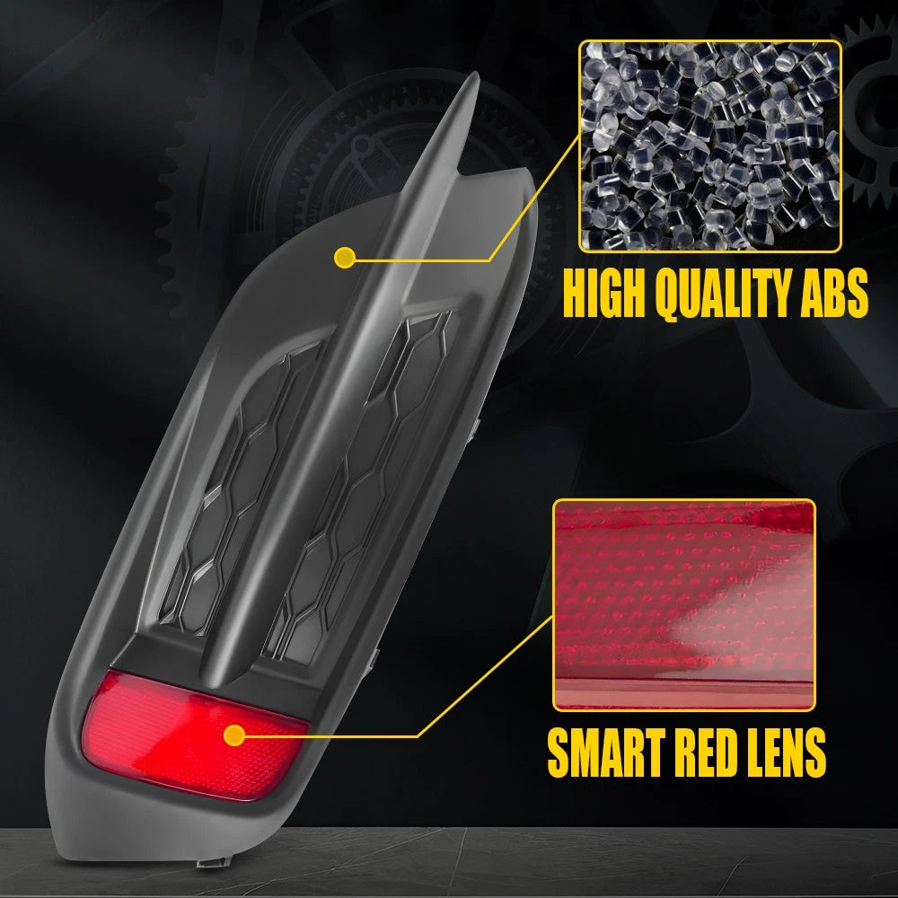 LH RH Rear Bumper Reflector Cover W/Molding Trim Fit Honda Civic Sedan 2016-2021