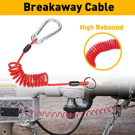 Fastway 80-01-2160 Retailed 6' Universal ZIP Coiled Breakaway Cable w/ Snap Ring