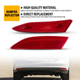 For 2012-2018 Ford Focus Rear Bumper Reflector Driver & Passenger Side 2PCS Red
