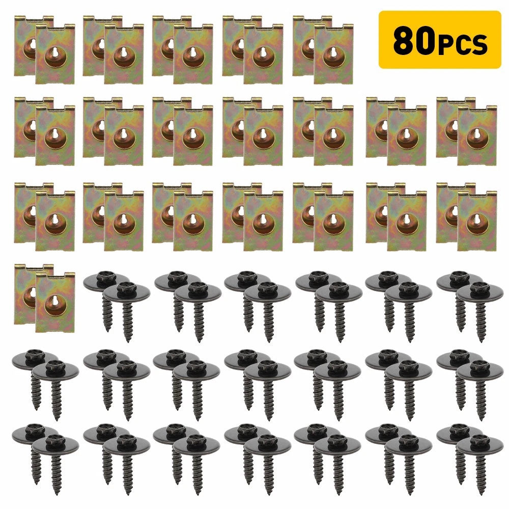 Car Engine Under Cover Splash Shield Bumper Body Bolts Guard Fastener U-nut Clip
