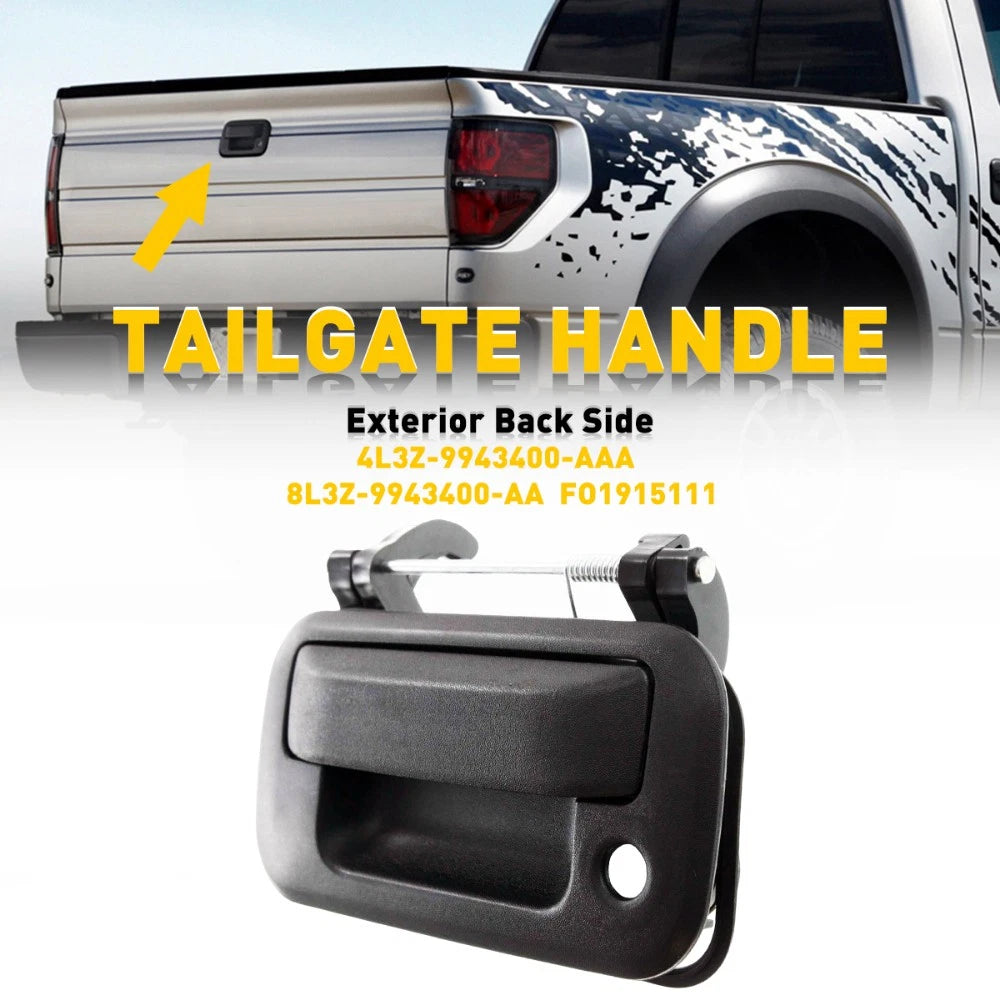 Black Exterior Tailgate Door Handle Fit F-150 Truck 2004-2014 Ford With Keyhole