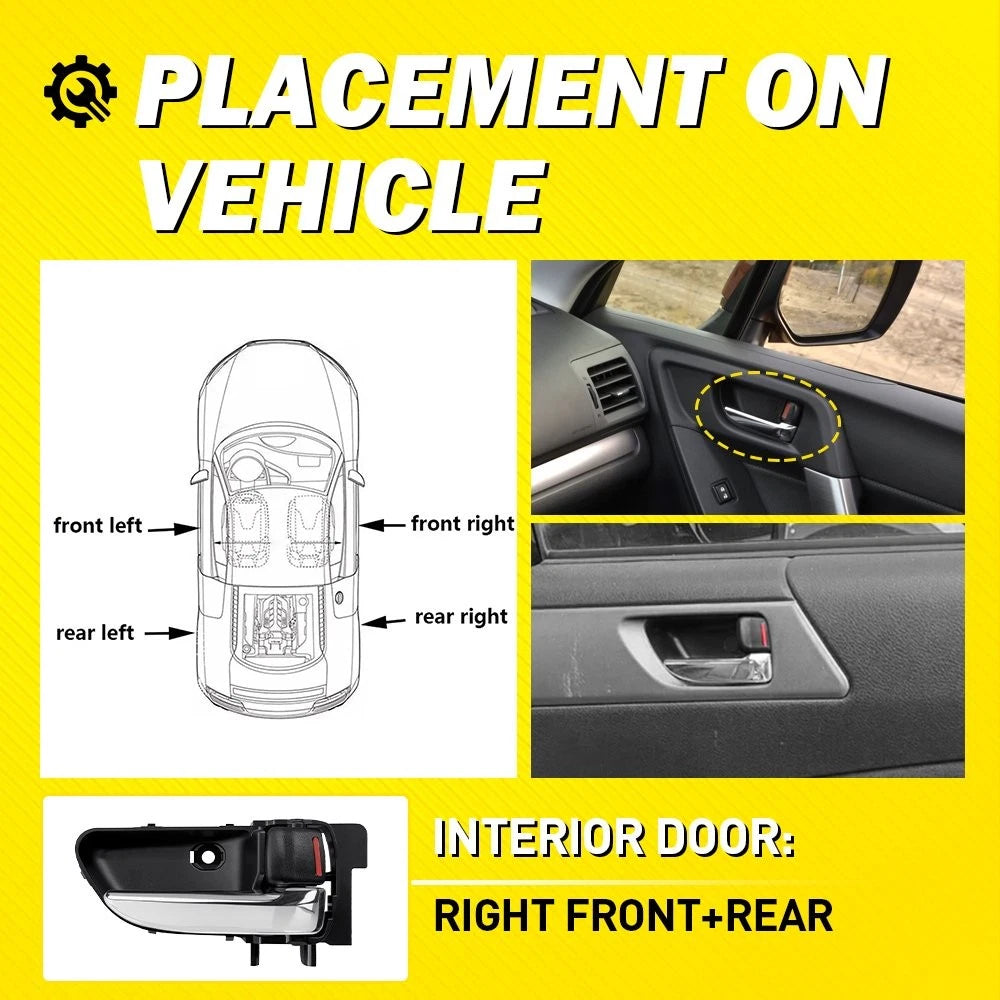 1-10X Interior Door Pull Handle Black Chrome Right Fit 2003-2008 Subaru Forester