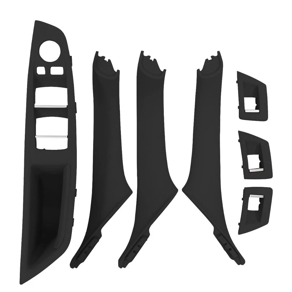 Inner Door Panel Handle Pull Cover Trim Fit Set BMW 5 Series F10 F11 F18 Black